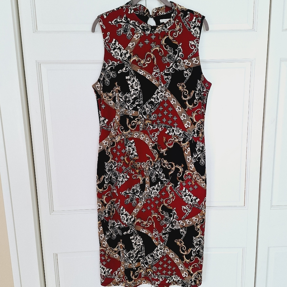 EST. 1946 red sleeveless midi dress